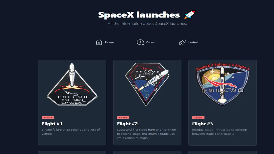 SpaceX Launches 🚀 portfolio