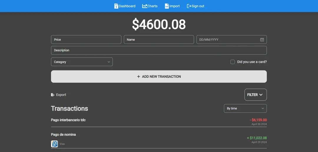 Money Tracker portfolio