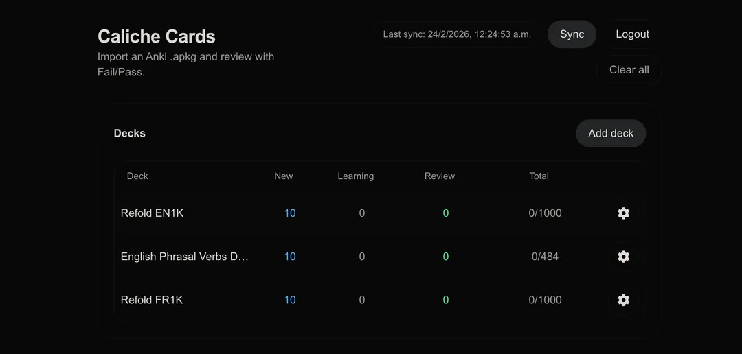 Caliche Cards portfolio